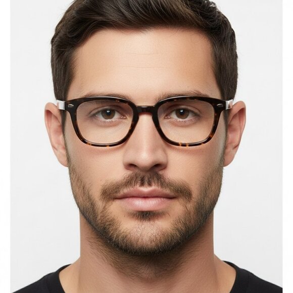 Berluti Mens Square/Rectangle Havana Havana Transparent Fashion Designer Eyewear